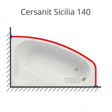 Карниз для ванны Cersanit Sicilia 140х100