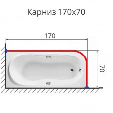 Г образный карниз для ванной 170 70