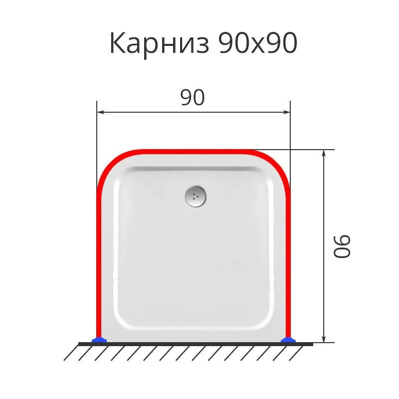 Карниз для поддона угловой 90х90