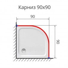 Карниз для поддона полукруглый 90х90 нержавеющая сталь Карниз для поддона полукруглый 90х90 нержавеющая сталь