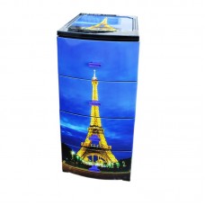 Комод пластиковый 4-х секционный с декором Париж
